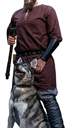 LEONARDO CARBONE® Wikinger Tunika Erwin - Mittelalter Kleidung Herren, Mittelalter Hemd, Freizeithemden Langarm, Karneval Kostüm Herren, Wikinger Tunika, LARP-Kleidung - 100% Baumwolle Dunkelbraun XXL von Leonardo Carbone