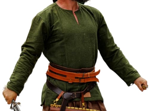 Leonardo Carbone® Wikinger Tunika Ivar - Mittelalter Kleidung Herren, Mittelalter Hemd, Freizeithemden Langarm, Karneval Kostüm Herren, Wikinger Tunika, LARP-Kleidung - 100% Baumwolle Grün XXXL von Leonardo Carbone