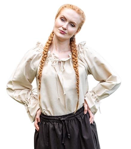 Leonardo Carbone® Damen Bluse Mittelalterbluse Morgan | Schulterfrei | Verstellbarer Ausschnitt | Karneval, Halloween, Cosplay, LARP, Tunika, Kostüm | 100% Baumwolle Natur 3XL Leonardo Carbone® Damen Bluse Mittelalterbluse Morgan | Schulterfrei | Verstellbarer Ausschnitt | Karneval, Halloween, Cosplay, LARP, Tunika, Kostüm | 100% Baumwolle Natur 3XL von Leonardo Carbone