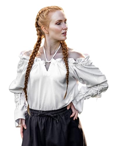 Leonardo Carbone® Damen Bluse Mittelalterbluse Morgan | Schulterfrei | Verstellbarer Ausschnitt | Karneval, Halloween, Cosplay, LARP, Tunika, Kostüm | 100% Baumwolle Weiß 2XL Leonardo Carbone® Damen Bluse Mittelalterbluse Morgan | Schulterfrei | Verstellbarer Ausschnitt | Karneval, Halloween, Cosplay, LARP, Tunika, Kostüm | 100% Baumwolle Weiß 2XL von Leonardo Carbone