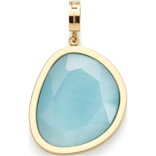 JEWELS BY LEONARDO Anhänger Clip & Mix Bonny • Ketten-Anhänger aus goldfarbenem Edelstahl • Catseye in glasklarem Türkis • Schmuck Geschenk für Frauen • 024948 von JEWELS BY LEONARDO