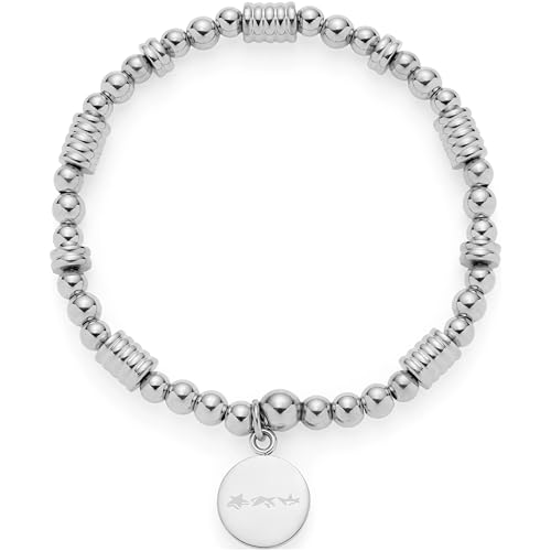 JEWELS BY LEONARDO Armband Elisabeth • elastische Arm-Kette aus silberfarbenem Edelstahl • Mix aus verschiedenen Metallkugeln • 19 cm Länge • Schmuck Geschenk für Frauen • 024841 von JEWELS BY LEONARDO