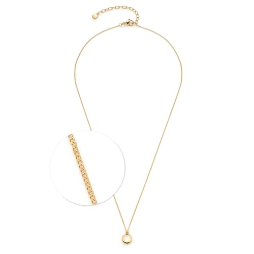JEWELS BY LEONARDO Halskette Ciao Philly • kurze Panzer-Kette aus goldfarbenem Edelstahl • minimalistisches Ring-Anhänger • 45-50 cm Länge • Schmuck Geschenk für Frauen • 024982 von JEWELS BY LEONARDO