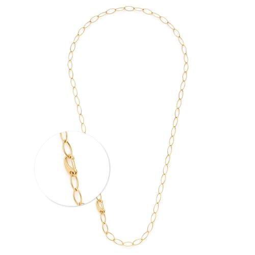 JEWELS BY LEONARDO Halskette Tory • lange Glieder-Kette aus goldfarbenem Edelstahl • luftige, große Kettenglieder in weicher Rautenform • 80 cm Länge • Schmuck Geschenk für Frauen • 024920 von JEWELS BY LEONARDO