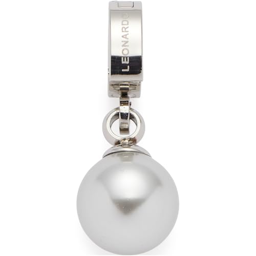 JEWELS BY LEONARDO Anhänger Clip & Mix Coco grey, Ketten-Anhänger aus silberfarbenem Edelstahl, graue Imitations-Perle, Schmuck Geschenk für Frauen, 024369 von JEWELS BY LEONARDO