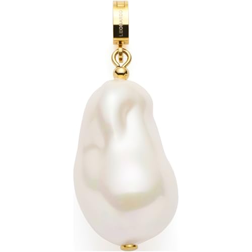 JEWELS BY LEONARDO Anhänger Clip & Mix Wilma, Ketten-Anhänger aus goldfarbenem Edelstahl, große organisch geformte Imitationsperle, Schmuck Geschenk für Frauen, 024420 von JEWELS BY LEONARDO