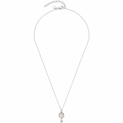 Leonardo Ciao Arida Silberne Damen Halskette aus Edelstahl mit Perlmutt Anhänger und Glaskristall, Länge 42-47 cm, Schmuck Geschenk für Frauen 023297 von Leonardo Jewels