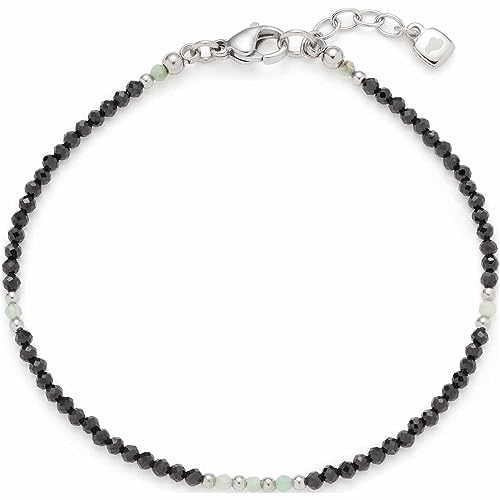 Leonardo Ciao Lia Damen Armband aus Edelstahl mit schwarzen Glaskristall-Perlen, Länge 18-19,5 cm, Schmuck Geschenk für Frauen und Mädchen 023304 von Leonardo Jewels