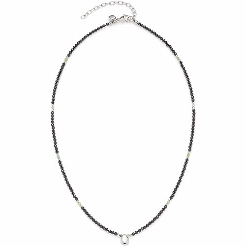 Leonardo Ciao Lia Damen Halskette aus Edelstahl mit schwarzen Glasperlen und Anhänger, Länge 40-45 cm, Schmuck Geschenk für Frauen und Mädchen 023303 von Leonardo Jewels