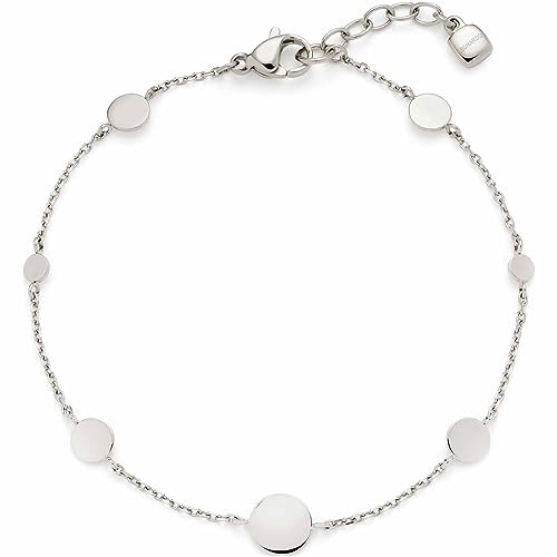 JEWELS BY LEONARDO Armband Ciao Milla • Arm-Kette aus silberfarbenem Edelstahl • eingesetzte Plättchen in verschiedenen Größen • 18-20 cm Länge • Schmuck Geschenk für Frauen • 023312 von JEWELS BY LEONARDO