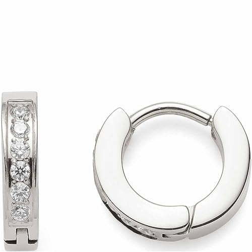 Leonardo Ciao Nani Damen Ohrringe Set aus Edelstahl silberfarben, kleine Creolen mit Klappverschluss und Zirkonia Steinen, Schmuck Geschenk 023330 von Leonardo Jewels