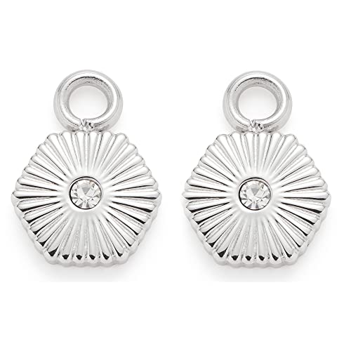 Leonardo Jewels Beauty's Anhänger für Damen Ohrringe 2er Set, Amani, Edelstahl in Hexagon-Optik und Strahlenstruktur mit Glaskristall, Silber, 022907 von Leonardo Jewels