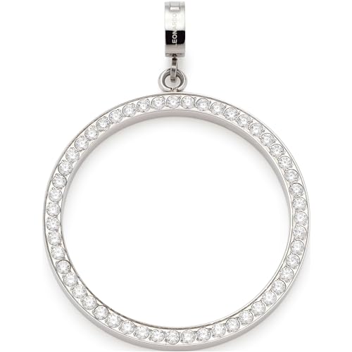 Leonardo Jewels Anhänger Clip&Mix Elin, Ketten-Anhänger aus Edelstahl, offener Ring mit gefassten Zirkonia-Steinchen, Schmuck Geschenk für Frauen, 023600 von Leonardo Jewels