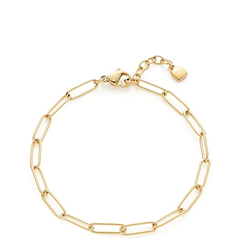 Leonardo Ciao Igana Armband aus Edelstahl, filigranes Armkettchen aus ovalen Ketten-Gliedern, goldfarbenes Glieder-Armband, Damenschmuck, 0216501650 von Leonardo Jewels