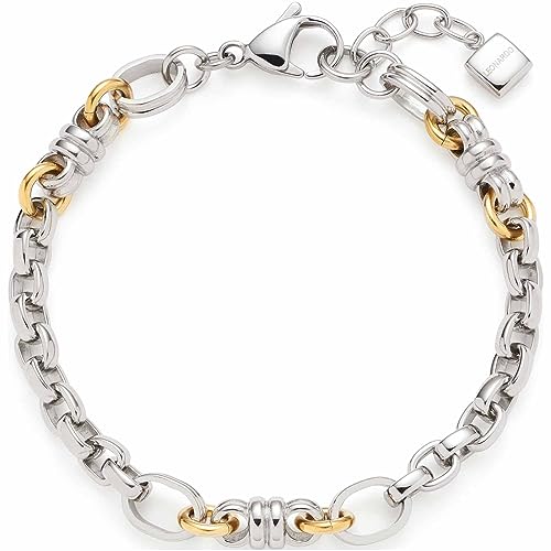 Leonardo Jewels Elsa Damen Armband aus Edelstahl silberfarben mit Details in Edelstahl IP Gold, Länge 19-21 cm, Schmuck Geschenk für Frauen 023335 von Leonardo Jewels