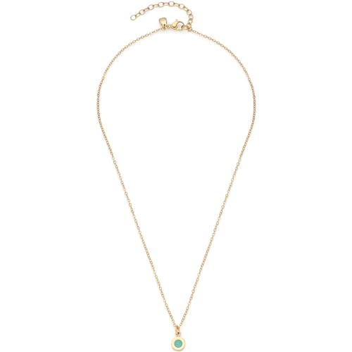 Leonardo Jewels Halskette Isa, Kette aus Edelstahl, zarte Ankerkette in gold mit aquafarbenem Anhänger, 42-47 cm Länge, personalisierbare Rückseite, Schmuck Damen, 023397 von Leonardo Jewels