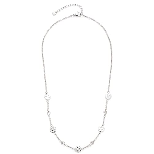 Leonardo Jewels Milou Halskette, Kette aus Edelstahl mit Zirkonia Steinen, Plättchen, silber, 45-50 cm, Ankerkette, Damen Schmuck, 022487 von Leonardo Jewels