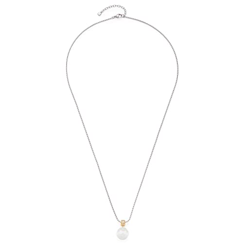 Leonardo Jewels Perlina Halskette, Kette aus Edelstahl mit Anhänger Perle, Zirkonia Steinen, silber, gold, 70-75 cm, Damen Schmuck, 022629 von Leonardo Jewels