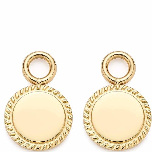 JEWELS BY LEONARDO Ohrring-Einhänger Beauty's Luisa • Creolen-Anhänger aus goldfarbenem Edelstahl • runde Charms mit fein ziseliertem Rand • Schmuck Geschenk für Frauen • 023249 von JEWELS BY LEONARDO