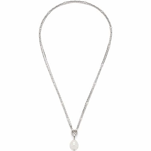 Leonardo Jewels Luna X-Mas Special Damen Halskette aus Edelstahl, doppelreihige Kette mit Perlenanhänger, Länge 70 cm, Schmuck Geschenk für Frauen 023252 von Leonardo Jewels