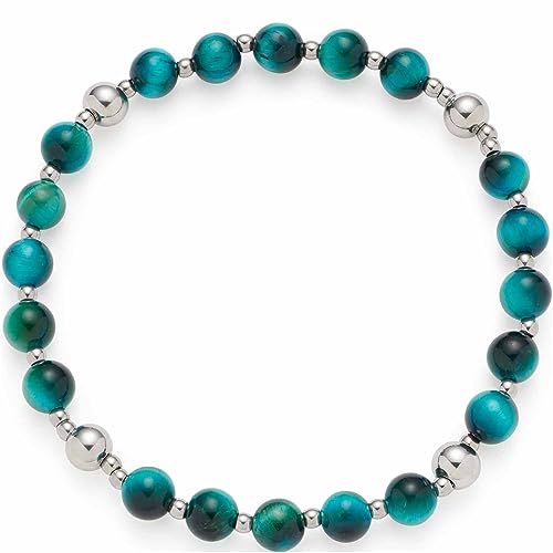 Leonardo Jewels Morina Clip&Mix Damen Armband aus Edelstahl mit Tigerauge-Perlen zum Anhängen von Charms, Länge 18 cm, Schmuck Geschenk 023244 von Leonardo Jewels