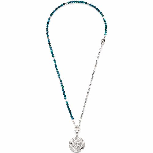 Leonardo Jewels Morina Clip&Mix Damen Halskette aus Edelstahl und Tigerauge-Perlen mit Anhänger, Länge 64 cm, auch als kurze Kette tragbar, Schmuck Geschenk 023243 von Leonardo Jewels