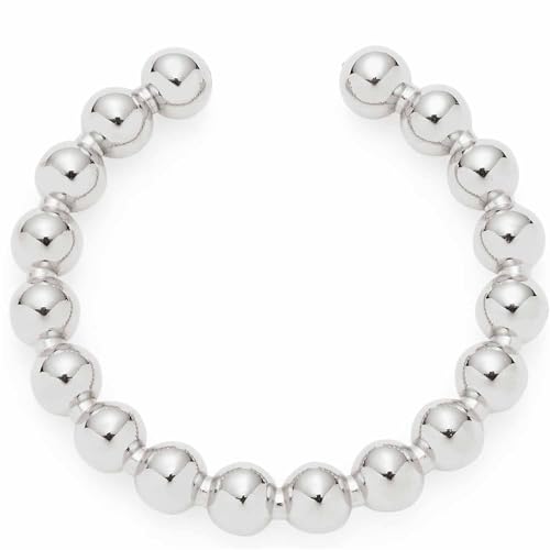 JEWELS BY LEONARDO Ohrklemme Ciao Lollo 1 Stück • Ear-Cuff aus silberfarbenem Edelstahl • offener Ring aus aufgereihten kleinen Kügelchen • Schmuck Geschenk für Frauen • 024258 von JEWELS BY LEONARDO