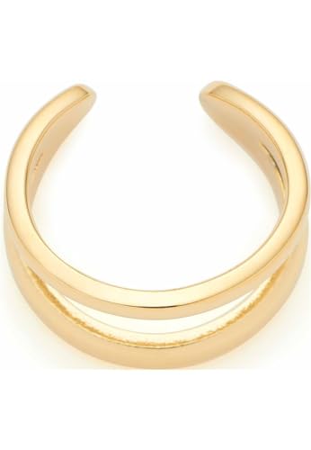 JEWELS BY LEONARDO Ohrklemme Ciao Simba 1 Stück • Ear-Cuff aus goldfarbenem Edelstahl • offener Doppel-Ring mit zusammenlaufenden Schienen • Schmuck Geschenk für Frauen • 024261 von JEWELS BY LEONARDO