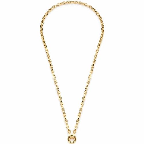 Leonardo Jewels Romea Clip&Mix Damen Halskette aus Edelstahl IP Gold mit Ring für Charms Anhänger, Länge 50 cm verlängerbar, Schmuck Geschenk 023273 von Leonardo Jewels