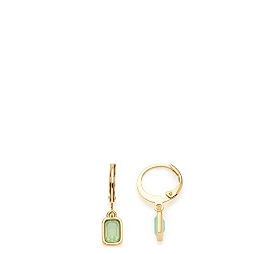 JEWELS BY LEONARDO Ohrhänger Ciao Sofia 1 Paar • Ohr-Ringe aus goldfarbenem Edelstahl • beweglicher mintgrüner Glaskirstall • Schmuck Geschenk für Frauen • 021653 von JEWELS BY LEONARDO
