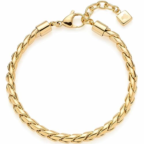 Leonardo Jewels Tracy Damen Armband aus Edelstahl, kräftiger Armschmuck goldfarben, Länge 18,5-21 cm, Schmuck Geschenk für Frauen 023175 von Leonardo Jewels