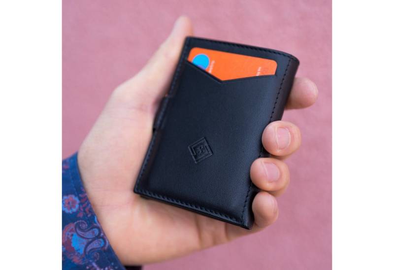 Leonardo Leone Mini Geldbörse Mini Wallet Geldbeutel Portemonnaie Hochwertiges Echtleder RFID-Schutz (Modernes Mini Wallet Set – Sicherer RFID-Schutz und großes Kartenfach, Mini Geldbörse: Echtleder, RFID-Schutz, stilvoll, perfekt als Geschenk), Nappa Leder von Leonardo Leone