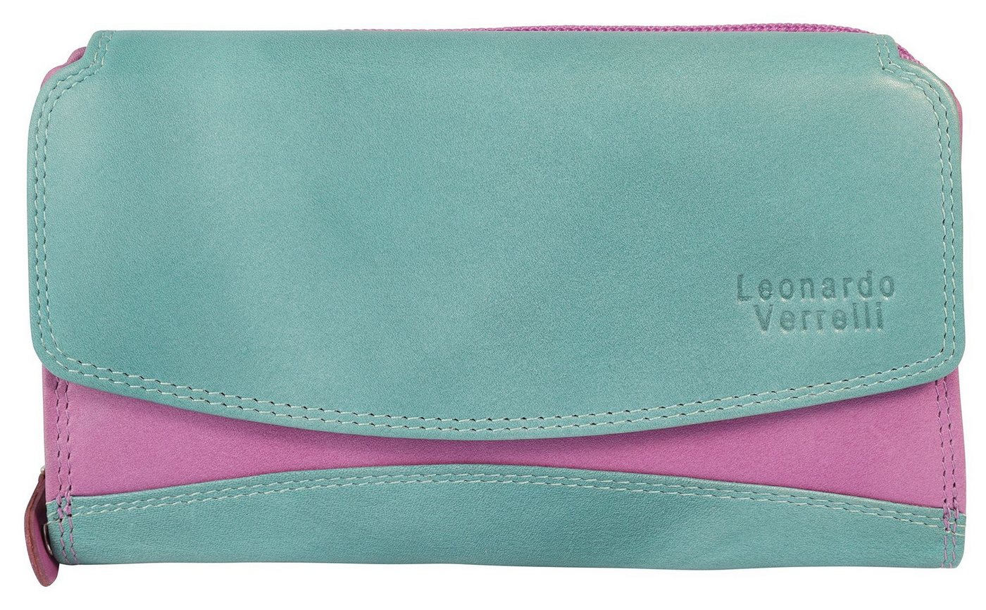 Leonardo Verrelli Geldbörse 3000536 Echtleder, Querformat, Überschlag u. Reißverschluss von Leonardo Verrelli