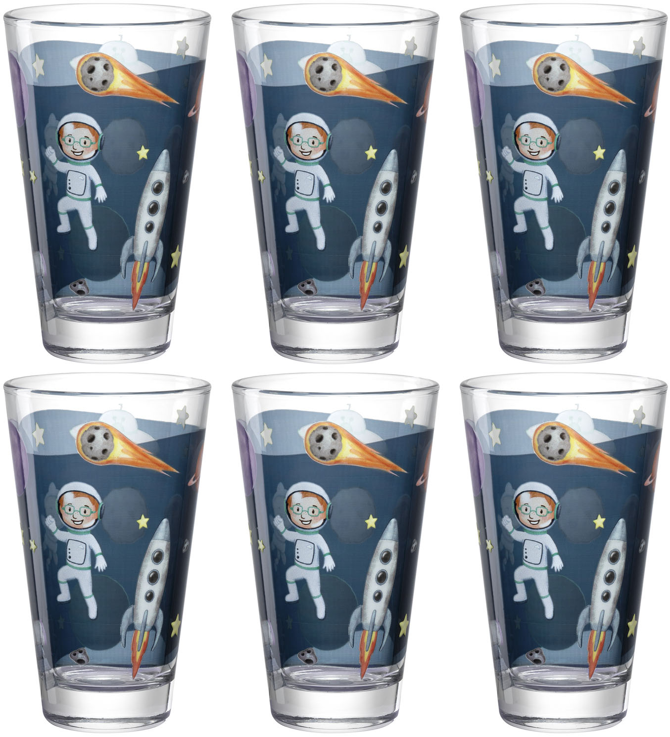 LEONARDO Gläser-Set "BAMBINI AVVENTURA Weltall" 300 ml, 6-teilig von Leonardo