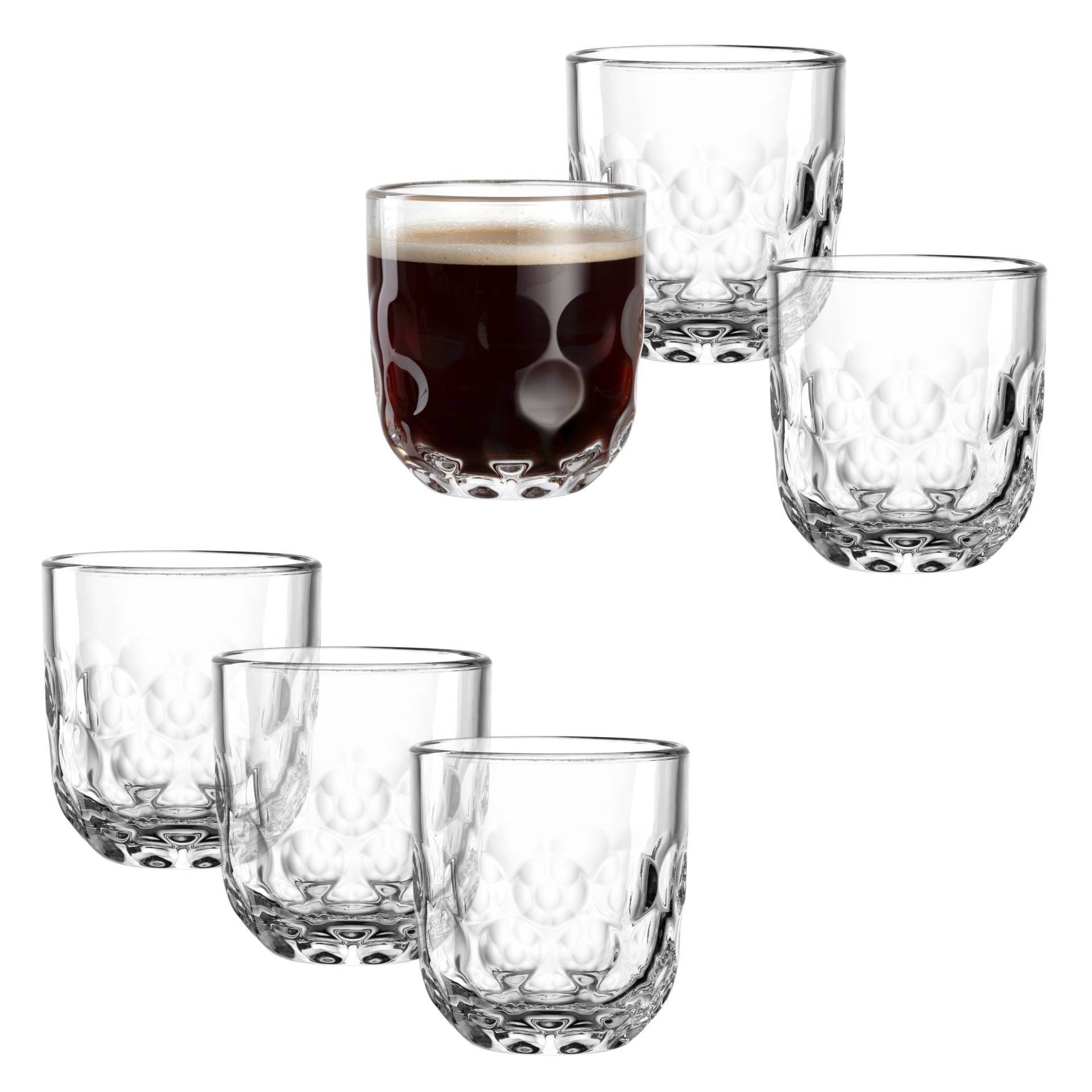 LEONARDO Gläser-Set "Kaffee-Glas GOCCE, 220 ml, 6er-Set" 1. Variante, mit Tropfenrelief von Leonardo