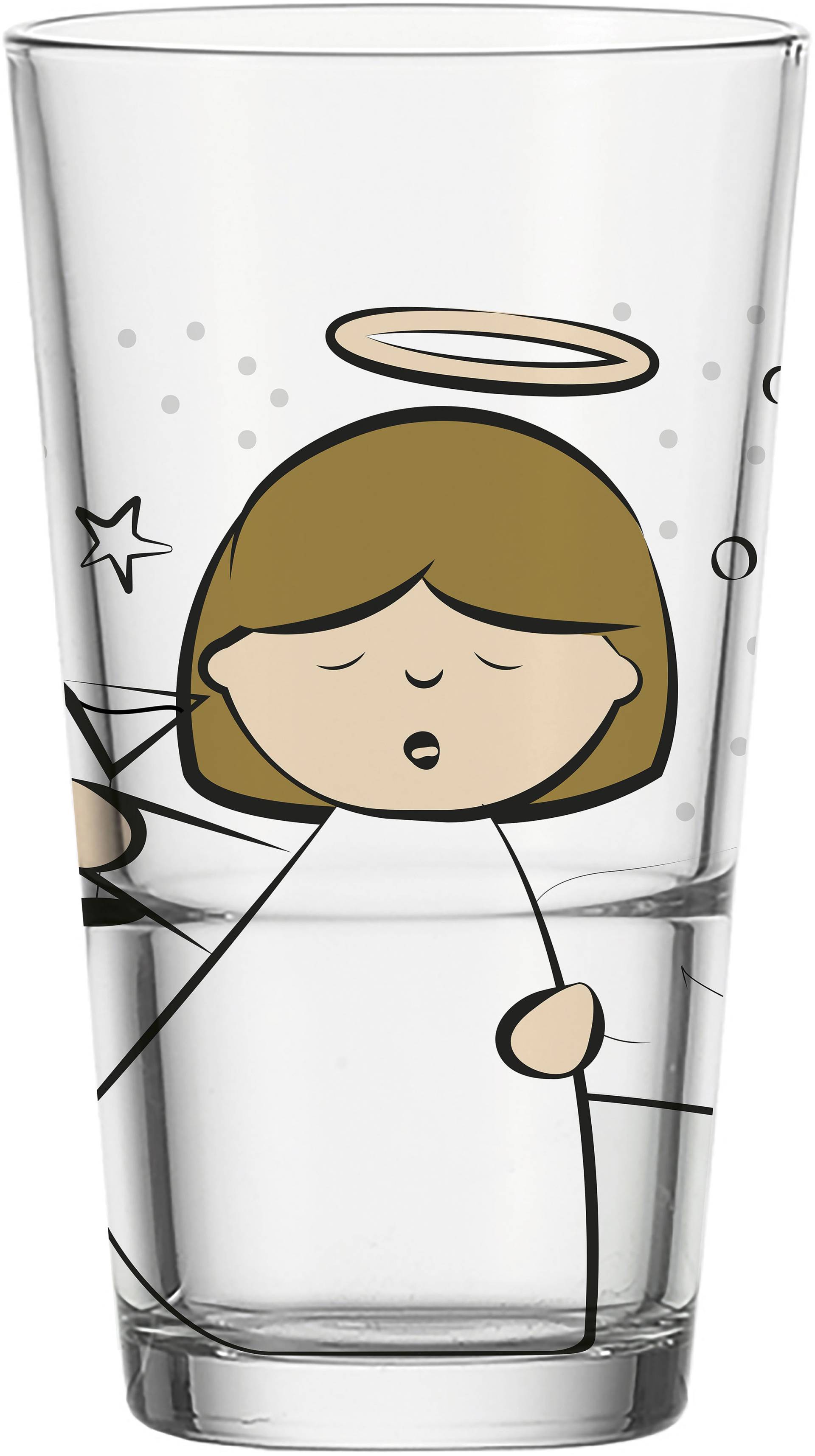 LEONARDO Gläser-Set "SILENZIO Trinkglas mit Motiv" Engel, 6er Set, 330ml von Leonardo