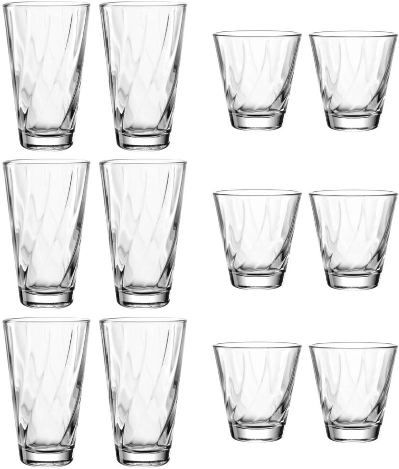 LEONARDO Gläser-Set "Trinkglas-Set TWIST, 12-teilig" Becher-Set, spülmaschinengeeignet von Leonardo