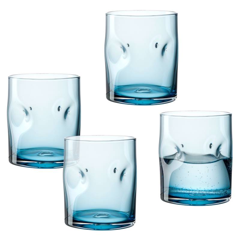 LEONARDO Gläser-Set "Trinkglas VESUVIO, 300 ml, 4er-Set" konische Form, markantes Design - mit Einquetschungen von Leonardo