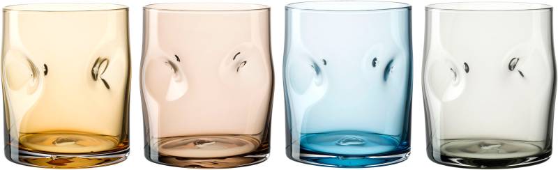 LEONARDO Gläser-Set "Trinkglas VESUVIO, 300 ml, 4er-Set" konische Form, markantes Design - mit Einquetschungen von Leonardo