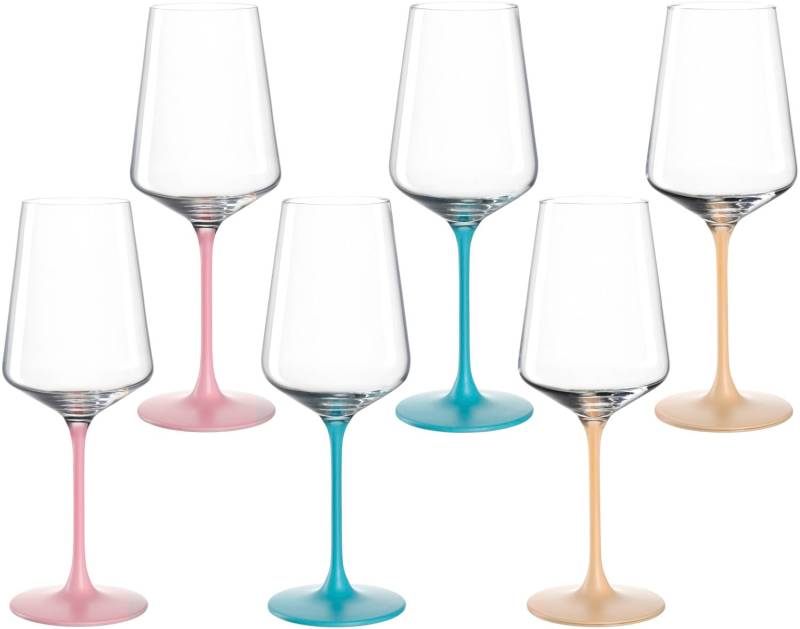 LEONARDO Weinglas "Kelchglas BRERA, 400 ml, farbig sortiert, 6er-Set" spülmaschinengeeignet von Leonardo
