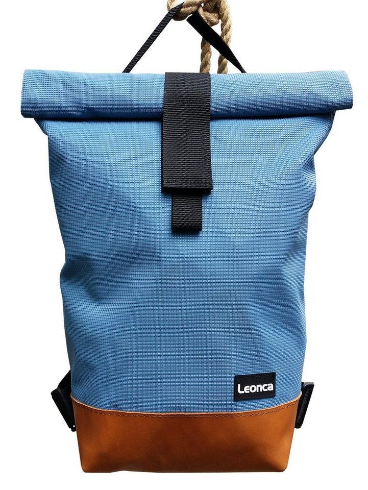 Leonca Freizeitrucksack aus recycelter Turnmatte & Turnbockleder in 3 Größen von Leonca