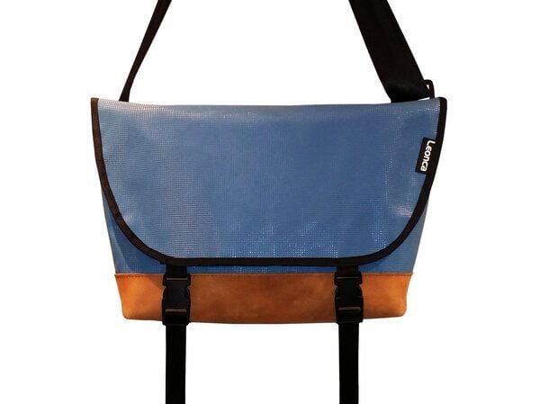 Leonca Messenger Bag aus Turnmatte & Lederboden oder Lederdeckel von Leonca