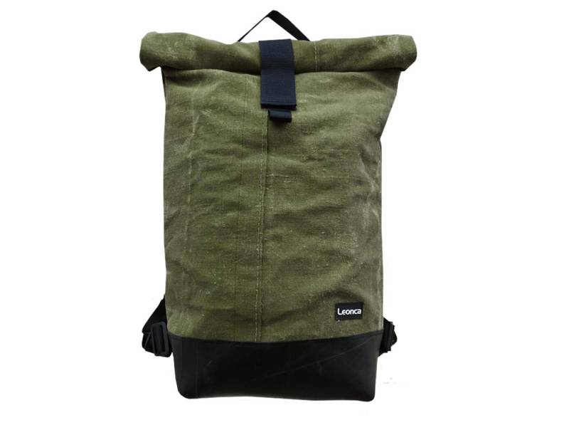 Upcycling Rucksack Aus Seesack Canvas in 3 Größen von Leonca