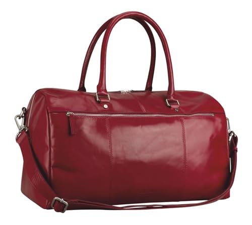 LEONHARD HEYDEN Leder Reisetasche Umhängetasche Cambridge Travel Bag Red dunkelrot von Leonhard Heyden