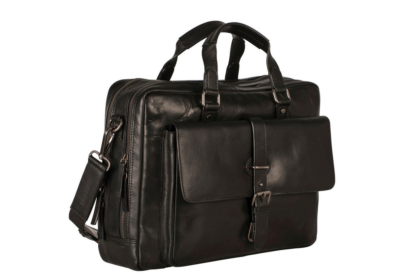 Leonhard Heyden Aktentasche Roma - Aktentasche 2 Fächer. mit Vortasche Leder 15" 41 cm (schwarz) von Leonhard Heyden
