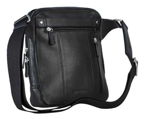 Leonhard Heyden Berlin Zipped Messenger Bag M Black von Leonhard Heyden