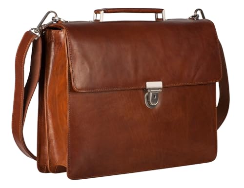 Leonhard Heyden Cambridge Aktenmappe mit Laptopfach 39 cm Cognac von Leonhard Heyden