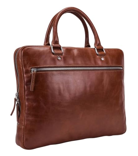 Leonhard Heyden Cambridge Zipped Briefcase 1 Compartment S Cognac von Leonhard Heyden