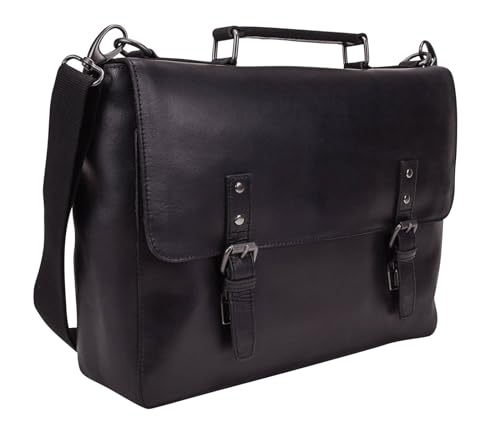 Leonhard Heyden Dakota Briefcase 2 Compartments Black von Leonhard Heyden