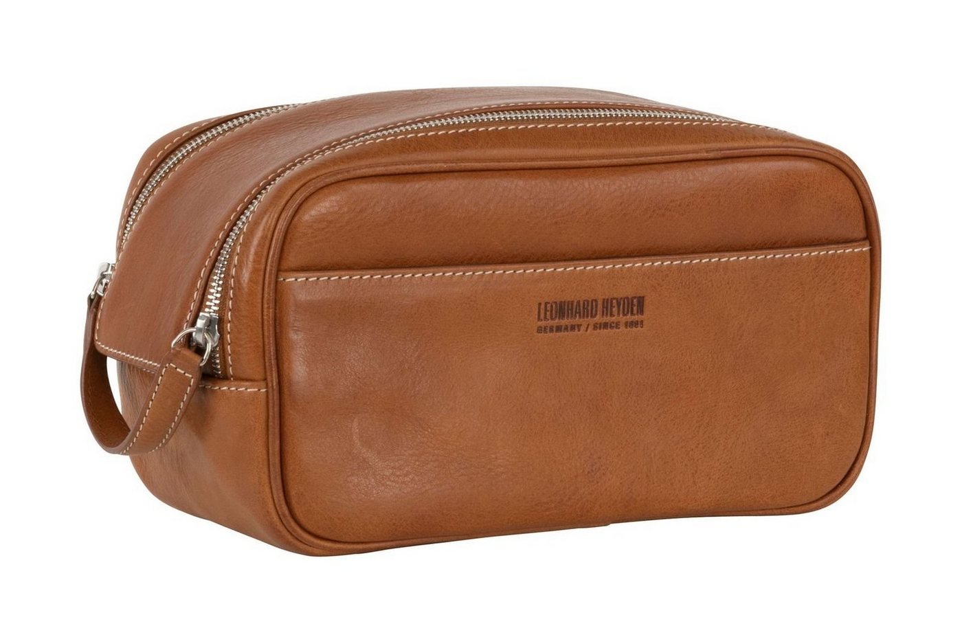 Leonhard Heyden Kulturbeutel Washbag, aus echtem Rindsleder von Leonhard Heyden